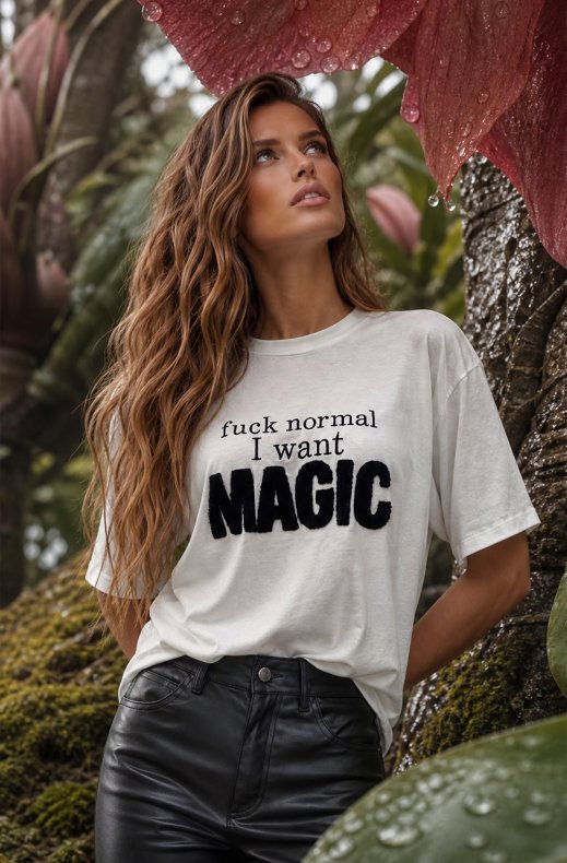 Blond Hour - I Want Magic Tshirt - White/Black
