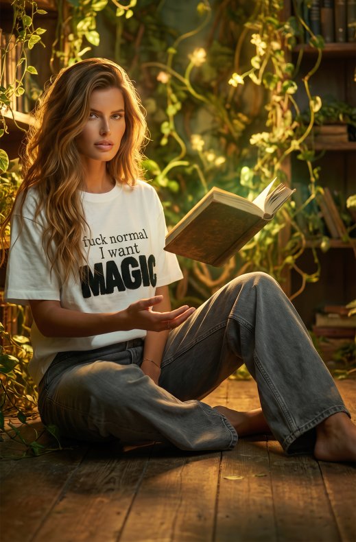 Blond Hour - I Want Magic Tshirt - White/Black