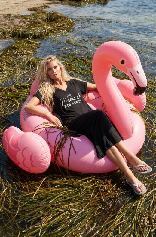 Blond Hour - Mermaid T-Shirt Dress - Black