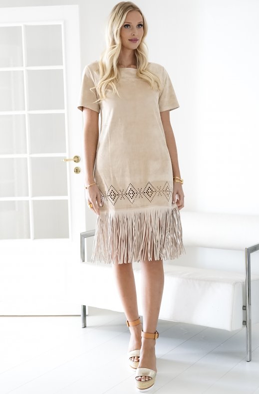 Blond Hour - Mexico Fringe Dress - Sand