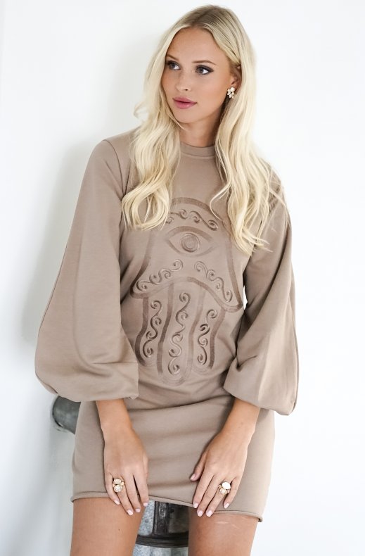 Blond Hour - Protected Sweatshirt Dress - Taupe