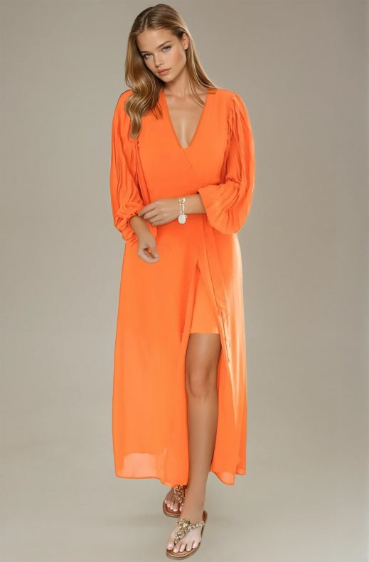 Blond Hour - Riviera Maxi Wrap Dress - Orange