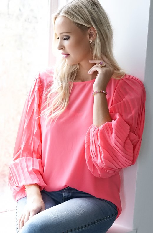 Blond Hour - Riviera Blouse - Coral