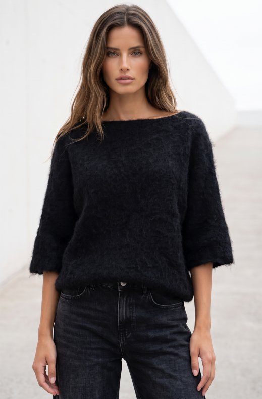 Blond Hour - Sorrento Boatneck Sweater - Black