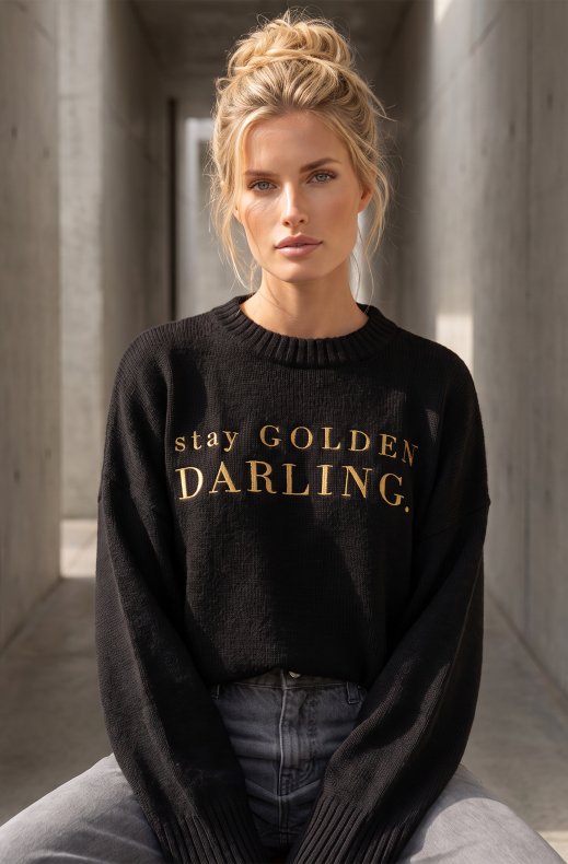 Carola X Blond Hour - Stay Golden Darling Knitted Sweater - Black
