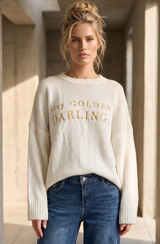 Carola X Blond Hour - Stay Golden Darling Knitted Sweater - Offwhite