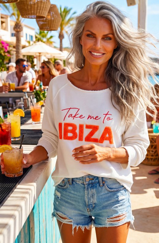 Blond Hour - Take me to Ibiza Sweater - White