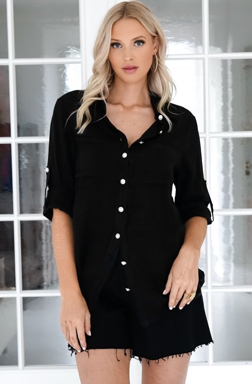 Blond Hour - Time Linen shirt - Black
