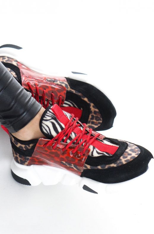 Blue On Blue - Sneaker Red Leo Zebra