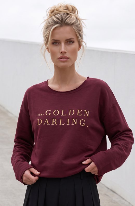 Carola X Blond Hour - Stay Golden Darling Sweater - Bordeaux