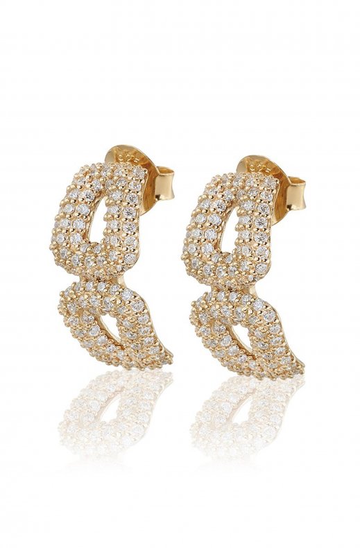 Carolina Gynning Jewelry - Classy Stud Earrings Goldplated Clear