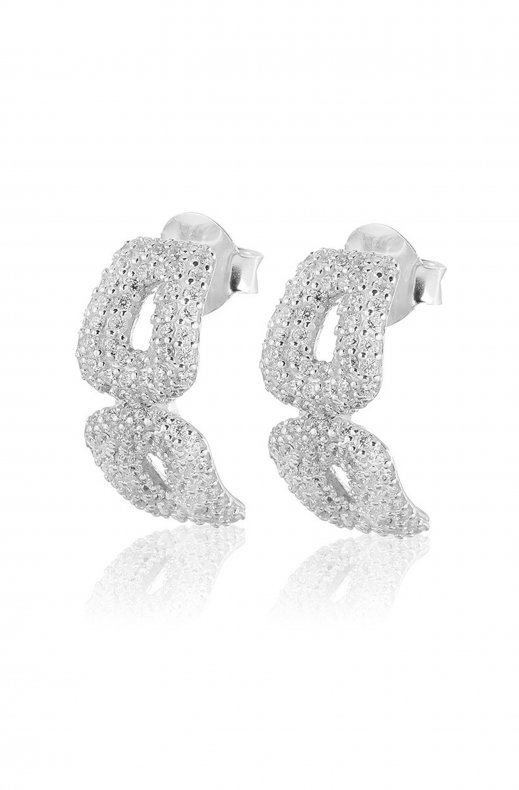Carolina Gynning Jewelry - Classy Stud Earrings Silver Clear