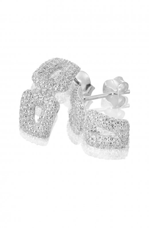 Carolina Gynning Jewelry - Classy Stud Earrings Silver Clear