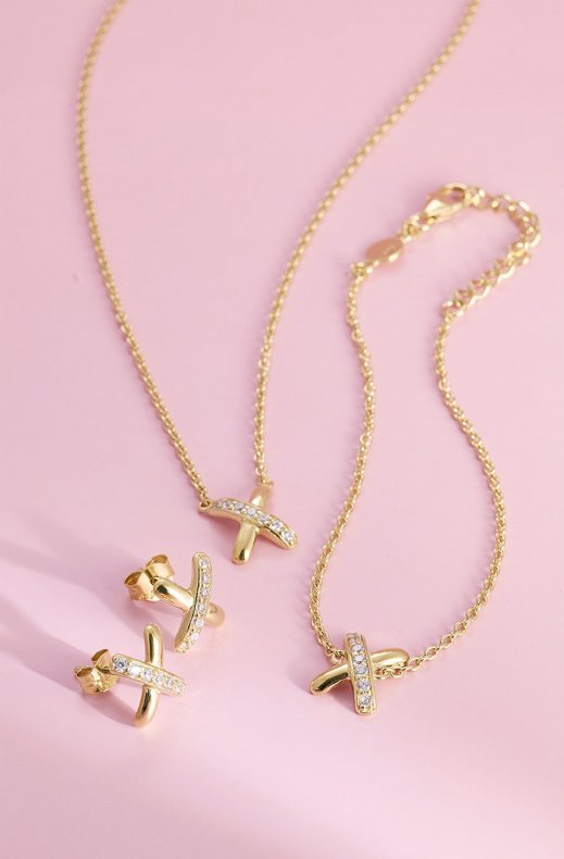 Carolina Gynning Jewelry - Cross My Heart Necklace Goldplated