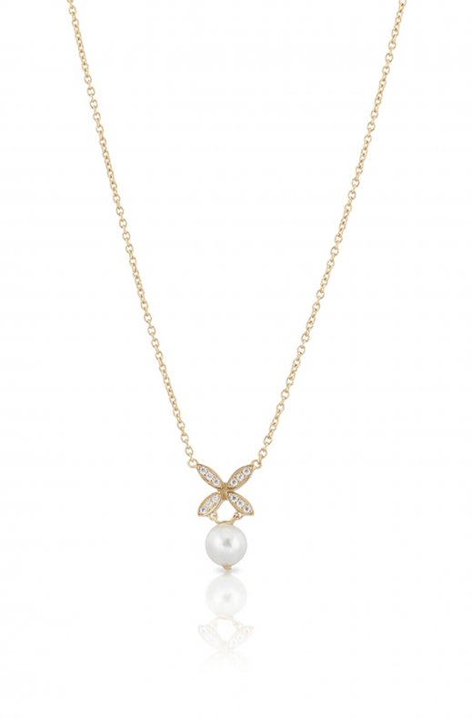 Carolina Gynning Jewelry - Ellipse Mini Pearl Necklace Goldplated