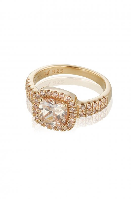 Carolina Gynning Jewelry - Glamorous Ring Goldplated Champagne