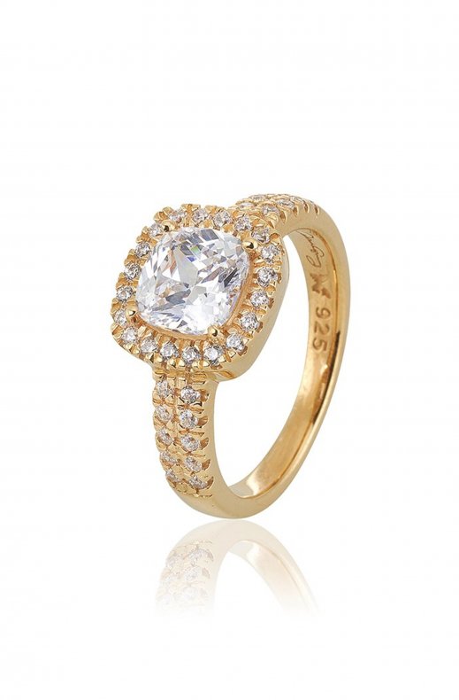 Carolina Gynning Jewelry - Glamorous Ring Goldplated Clear
