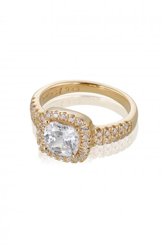 Carolina Gynning Jewelry - Glamorous Ring Goldplated Clear