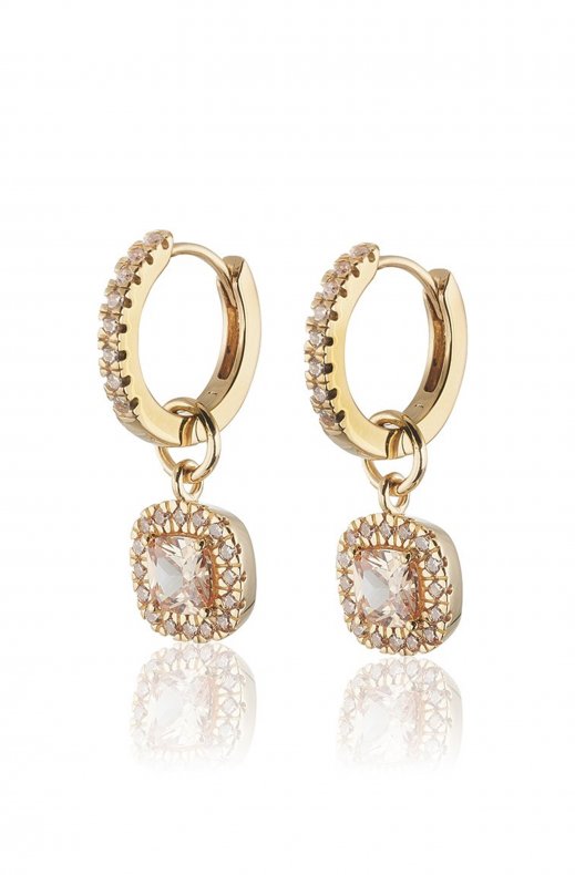 Carolina Gynning - Glamorous Creol Earrings Goldplated Champagne