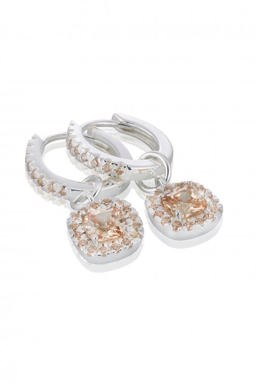 Carolina Gynning Jewelry - Glamorous Creol Earrings Silver Champagne