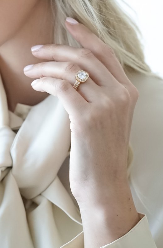 Carolina Gynning Jewelry - Glamorous Ring Goldplated Clear