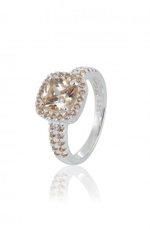 Carolina Gynning Jewelry - Glamorous Ring Silver Champagne