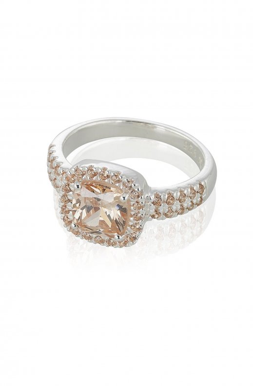 Carolina Gynning Jewelry - Glamorous Ring Silver Champagne