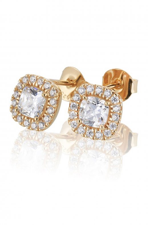 Carolina Gynning Jewelry - Glamorous Stud Earrings Goldplated Clear