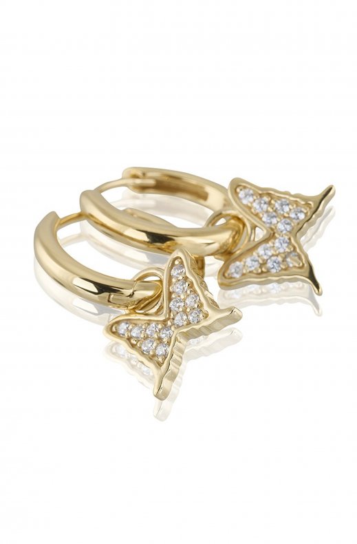 Carolina Gynning Jewelry - Petite Papillion Sparkling Creol Goldplated