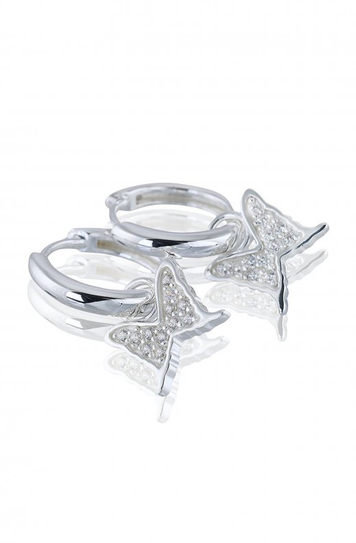 Carolina Gynning Jewelry - Petite Papillion Sparkling Creol Silver