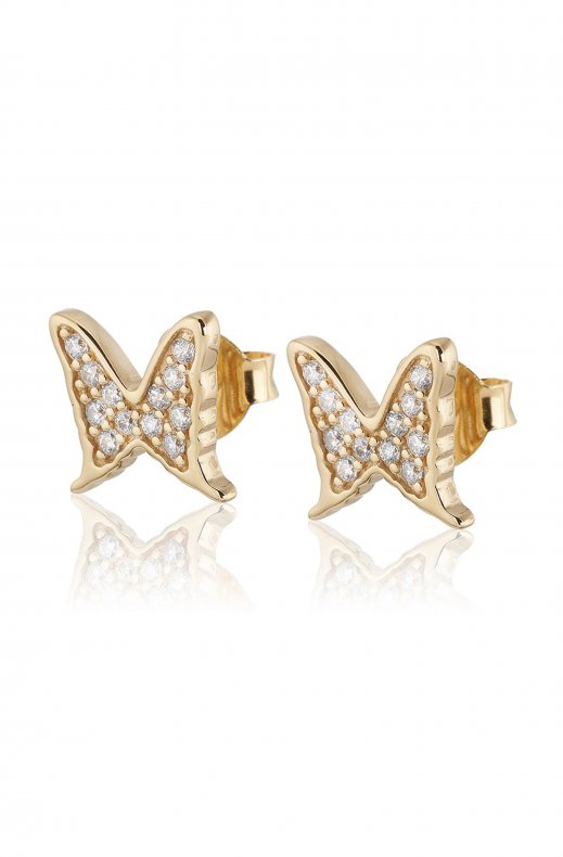Carolina Gynning Jewelry - Petite Papillion Sparkling Earrings Goldplated