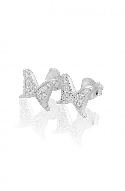Carolina Gynning Jewelry - Petite Papillion Sparkling Earrings Silver