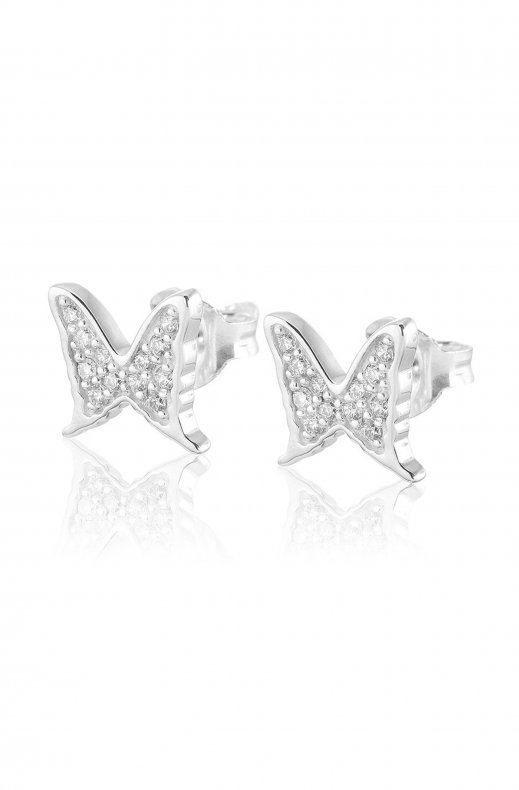 Carolina Gynning Jewelry - Petite Papillion Sparkling Earrings Silver