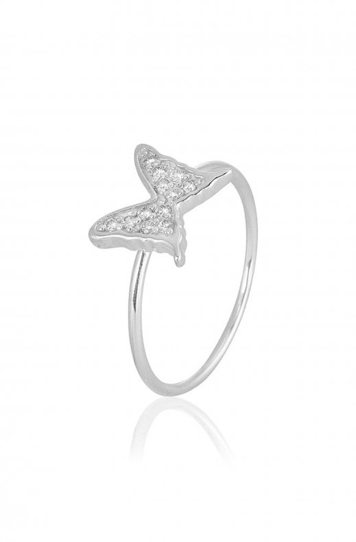 Carolina Gynning Jewelry - Petite Papillion Sparkling Ring Silver