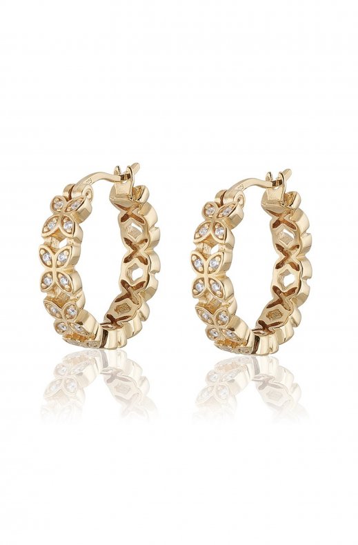 Carolina Gynning Jewelry - Sparkling Ellipse Mini Creol Earringss L Goldplated
