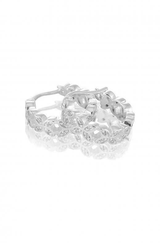 Carolina Gynning Jewelry - Sparkling Ellipse Mini Creol Earrings Silver