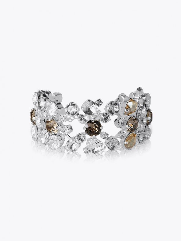 Caroline Svedbom - Aurelia Bracelet - Rhodium Greige Silk