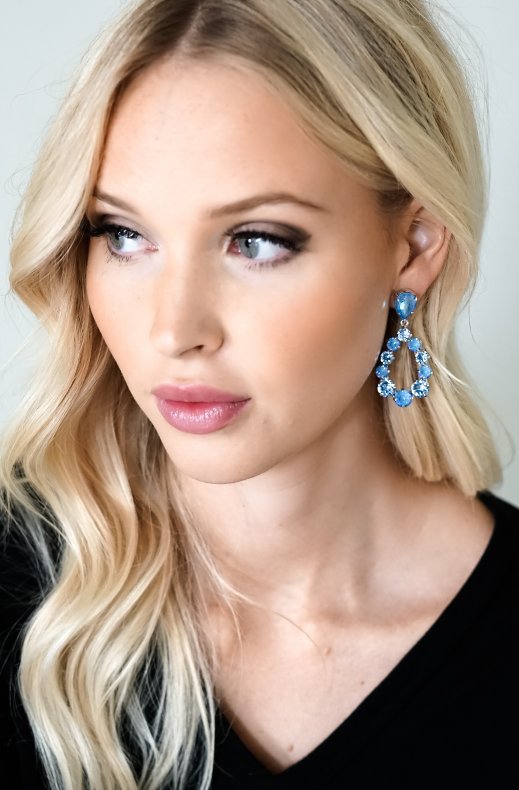 Caroline Svedbom - Delia Earring - Rhodium Ocean Blue