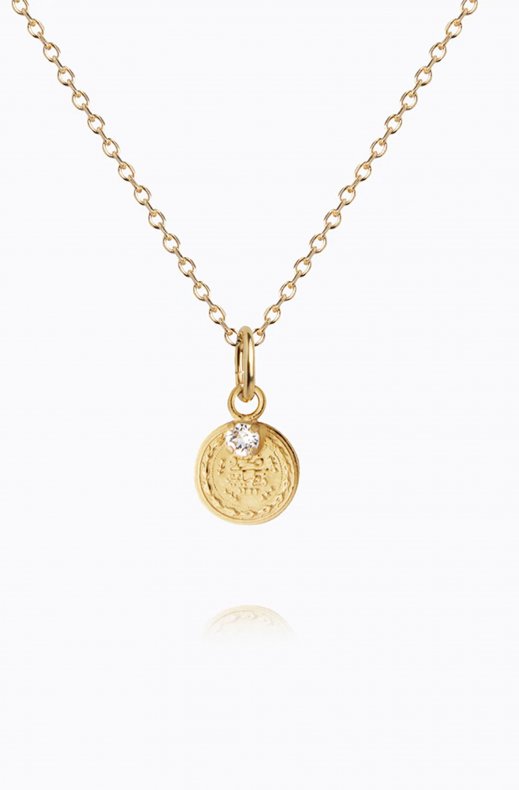 Caroline Svedbom - Bohemian Coin Necklace - Gold Crystal