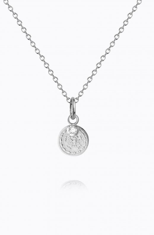 Caroline Svedbom - Bohemian Coin Necklace - Rhodium Crystal