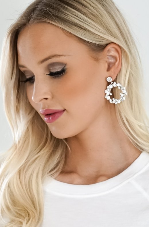 Caroline Svedbom Bridal - Circle of Love Earring - Rhodium Crystal