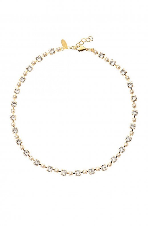 Caroline Svedbom Bridal - Day of My Life Necklace - Gold Pearl Crystal
