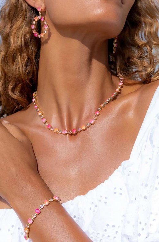 Caroline Svedbom - Calanthe Bracelet - Gold Coral combo