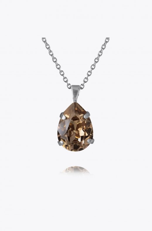 Caroline Svedbom - Mini Drop Necklace - Rhodium Greige