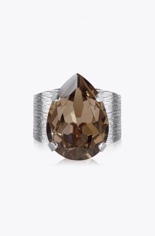 Caroline Svedbom - Classic Drop Ring - Rhodium Greige