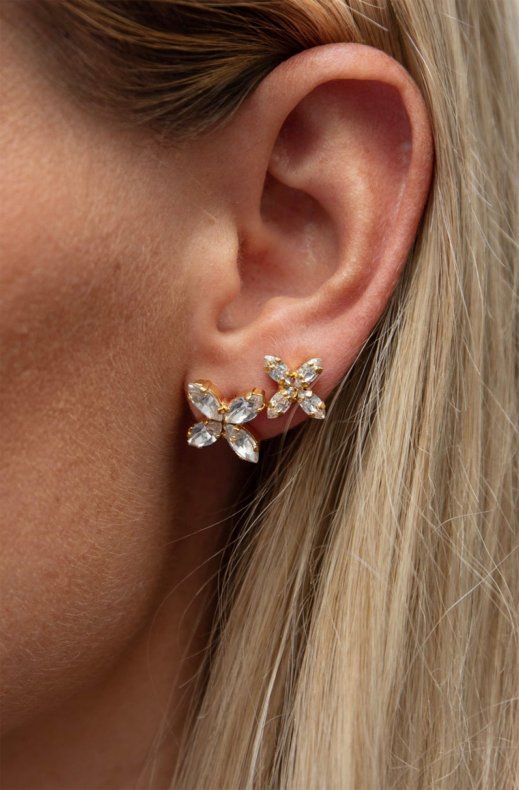 Caroline Svedbom - Crystal Star Earrings - Gold Crystal