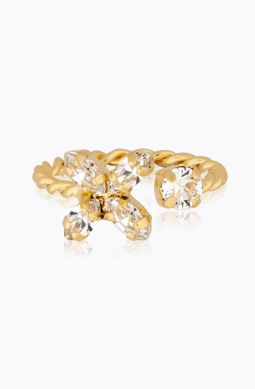 Caroline Svedbom - Crystal Star Ring - Gold Crystal