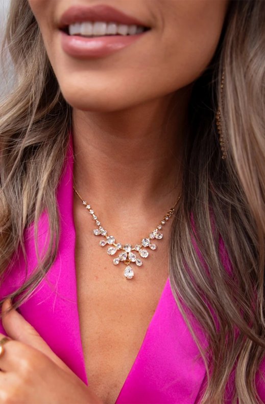 Caroline Svedbom - Daphne Necklace Gold Crystal