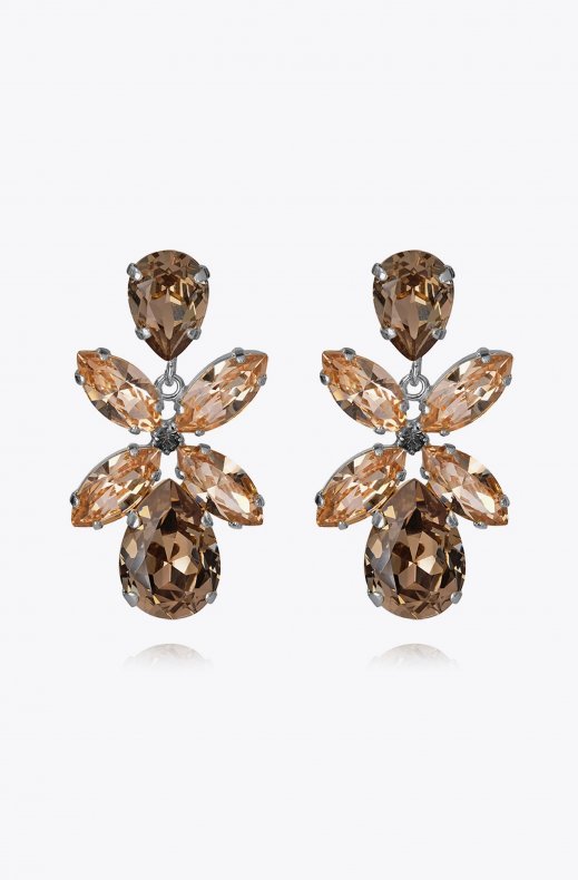 Caroline Svedbom - Dione Earring - Rhodium Greige Silk