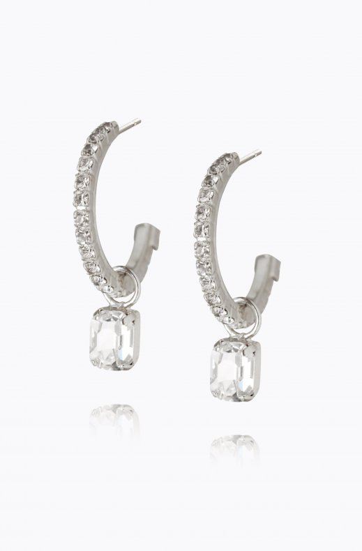 Caroline Svedbom - Emilia Loop Earrring - Rhodium Crystal